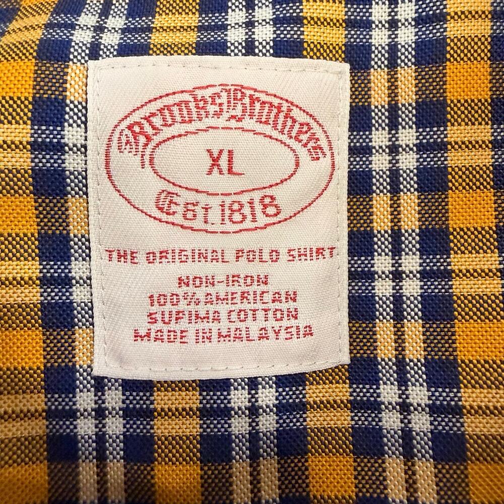 Brooks Brothers Men Sz XL The Original Polo Shirt Plaid Supima Stretch no iron - Picture 3 of 16